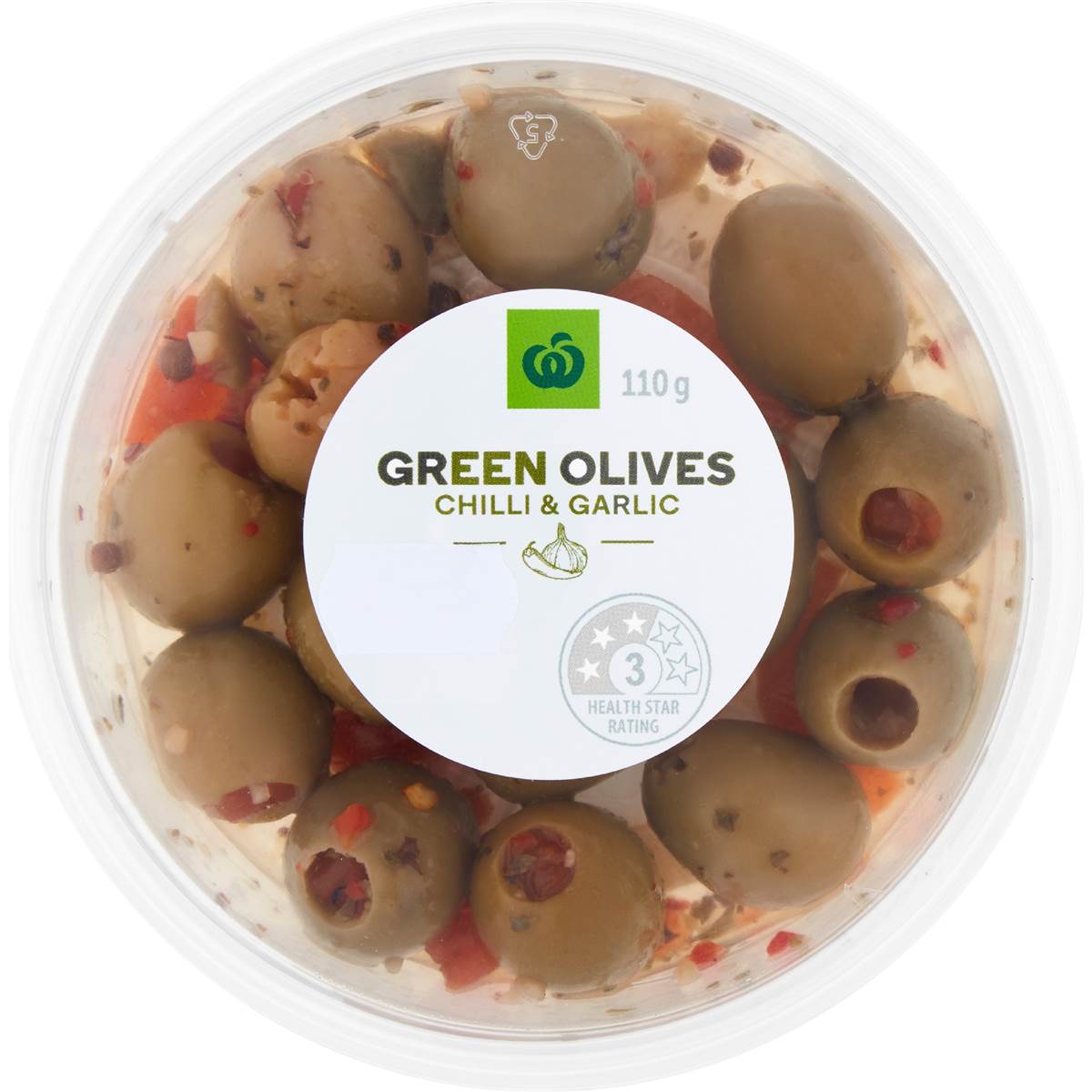 Woolworths Green Olives With Chilli & Garlic 110g Woolworths