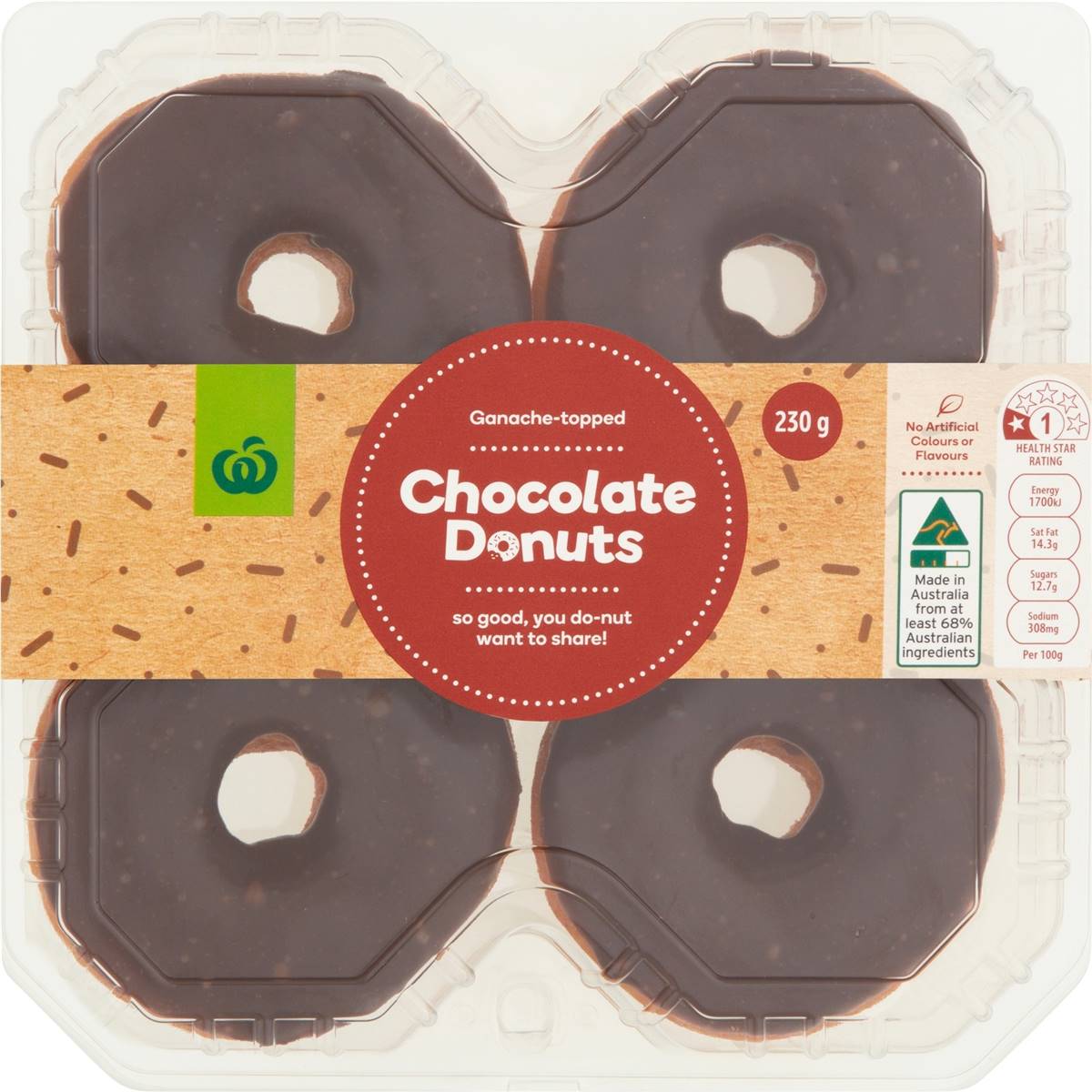 Woolworths Chocolate Iced Donuts 4 Pack | Woolworths