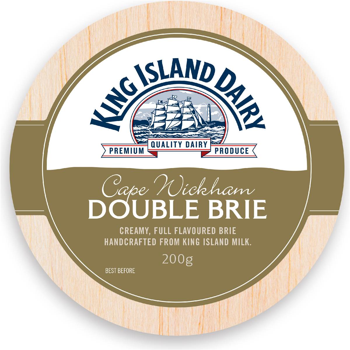 King Island Dairy Cape Wickham Double Brie Cheese 200g Woolworths