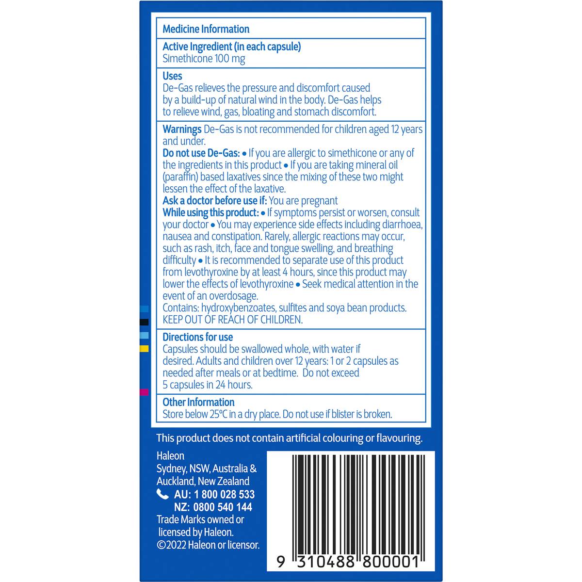 Degas Helps To Relieve Stomach Wind Bloating & Gas 24 Pack Woolworths