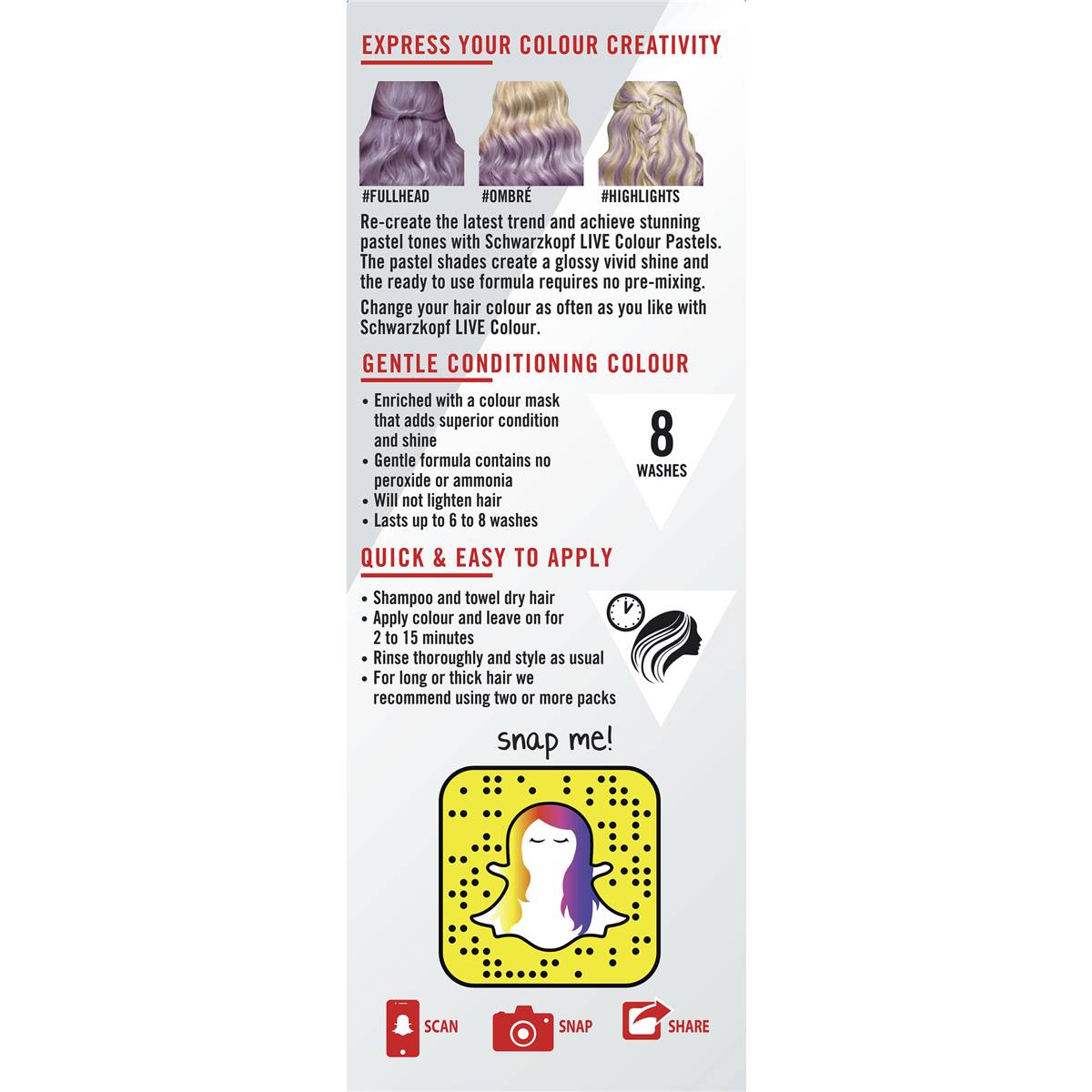 Schwarzkopf Live Colour Hair Colour Pastels Lilac Blush Each Woolworths