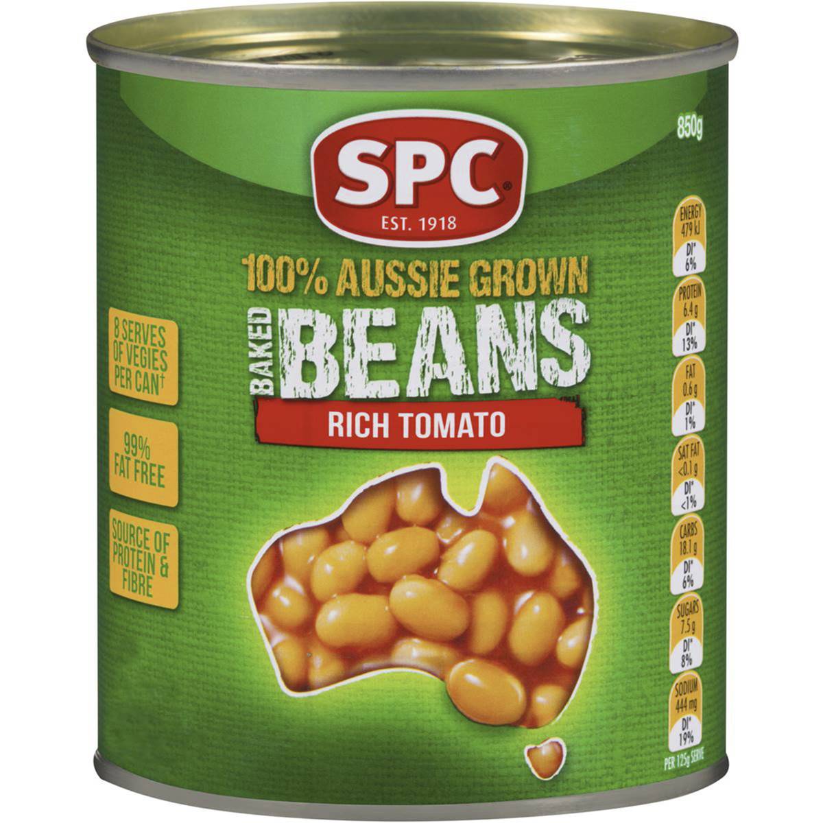 Spc Baked Beans Extra Tomato Sauce 850g Woolworths