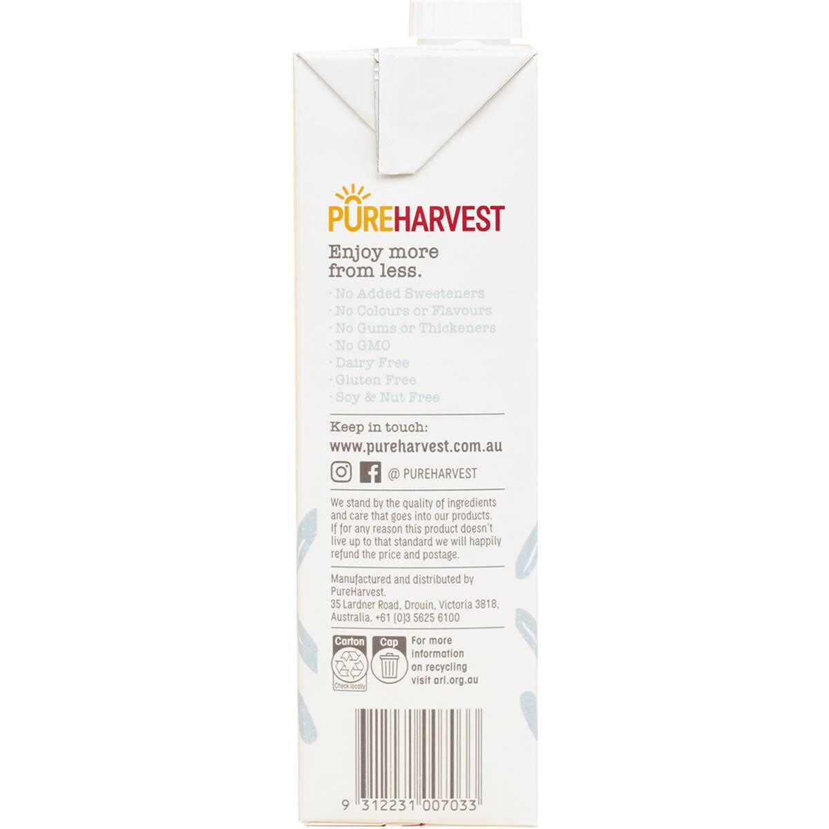 Pureharvest Organic Aussie Dream Rice Milk 1l Woolworths