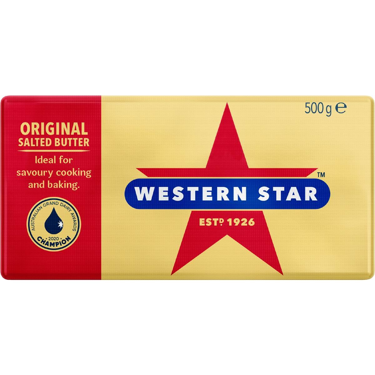Western Star Original Butter Block 500g Woolworths