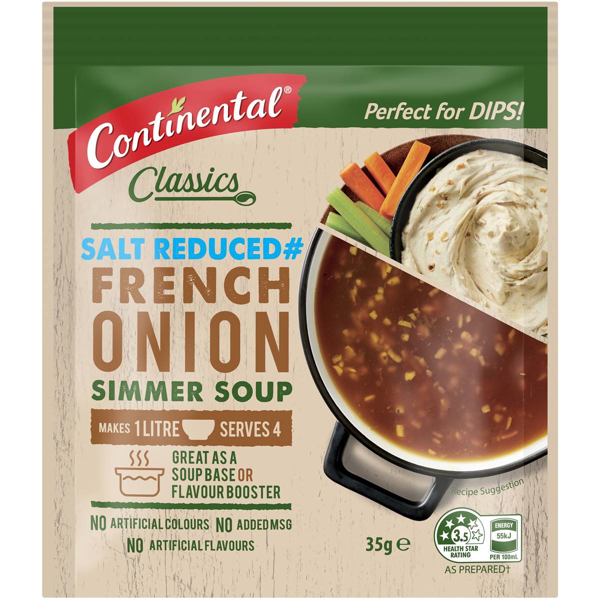 Continental Classics Simmer Soup French Onion Salt Reduced 35g