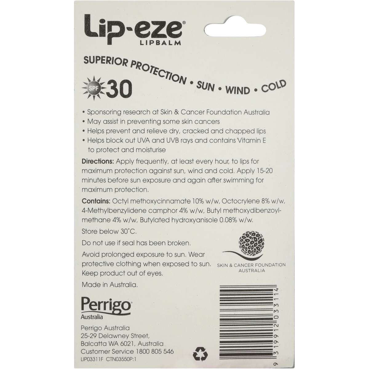 Lip Eze Balm Lip Care Regular 4.7g Woolworths
