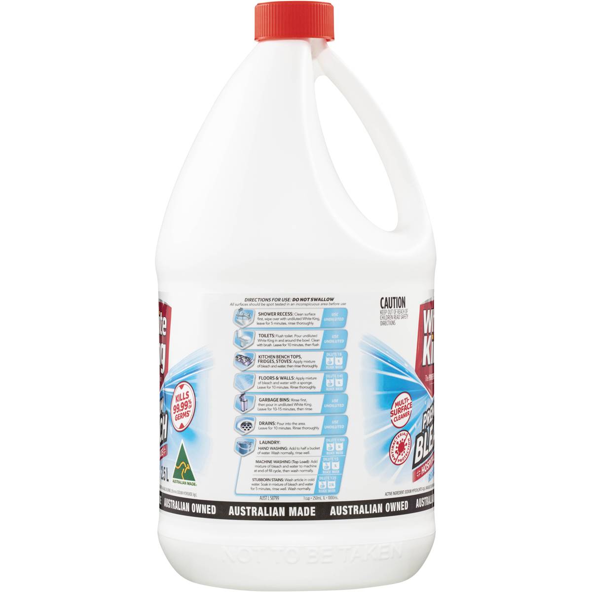 White King Bleach Standard 2.5l Woolworths