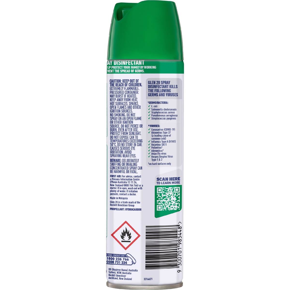 Glen 20 Allinone Crisp Linen Disinfectant Spray 175g Woolworths