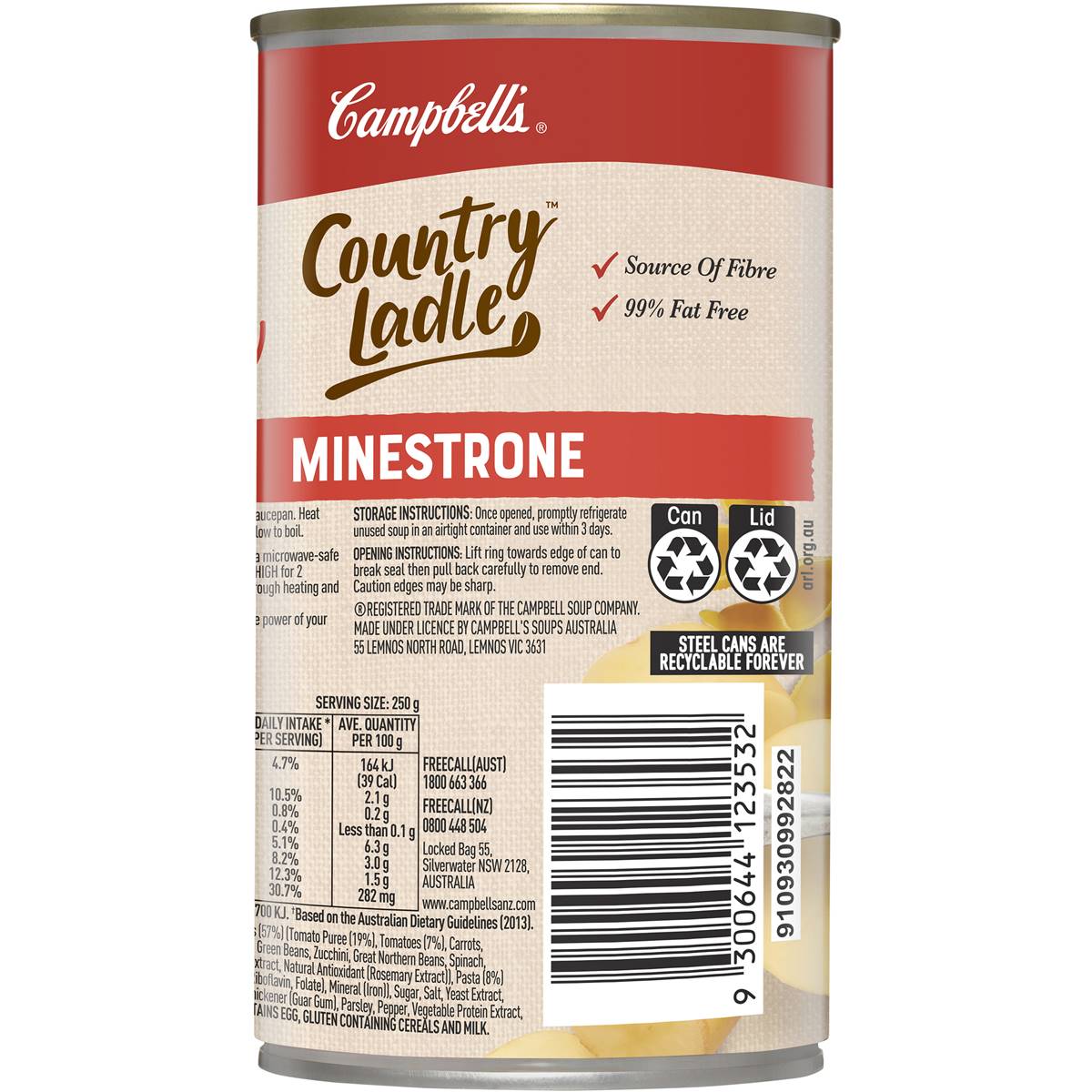 Campbell's Country Ladle Soup Minestrone 495g Woolworths