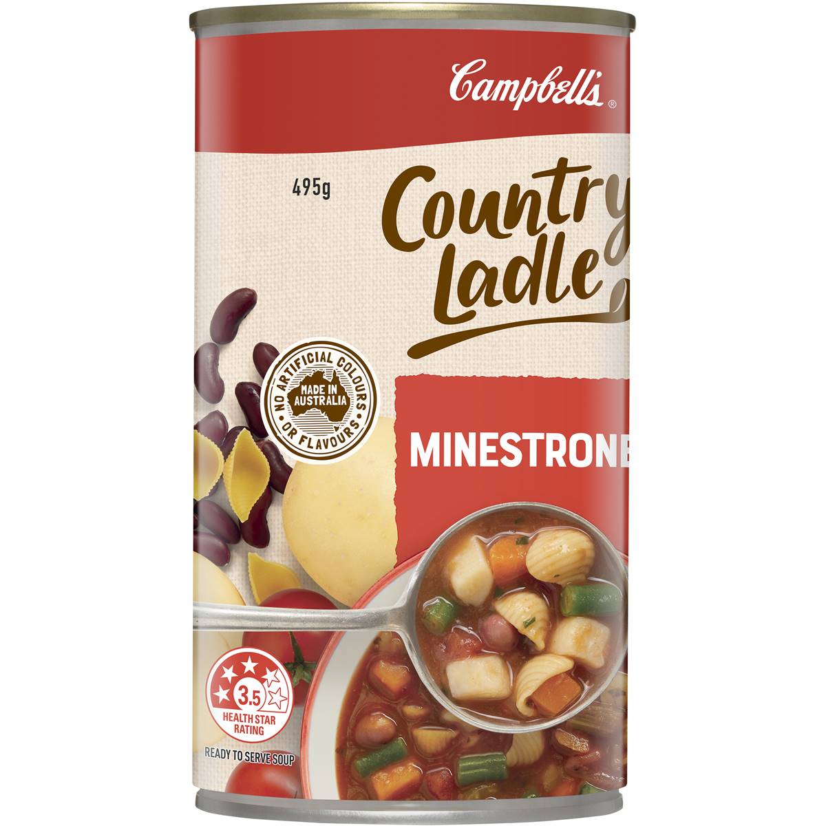 Campbells Country Ladle Soup Minestrone 495g Woolworths 3559