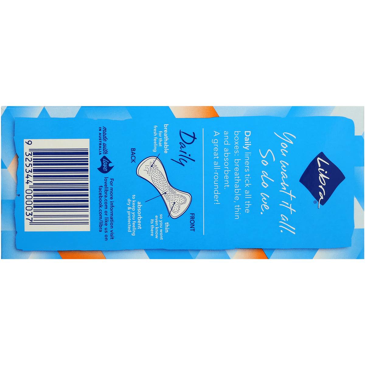 Libra Panty Liners Breathable 50pk Woolworths