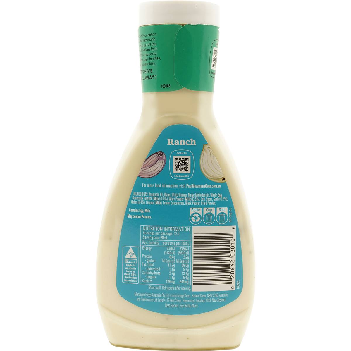 Paul Newman's Dressings Ranch 250ml | Woolworths