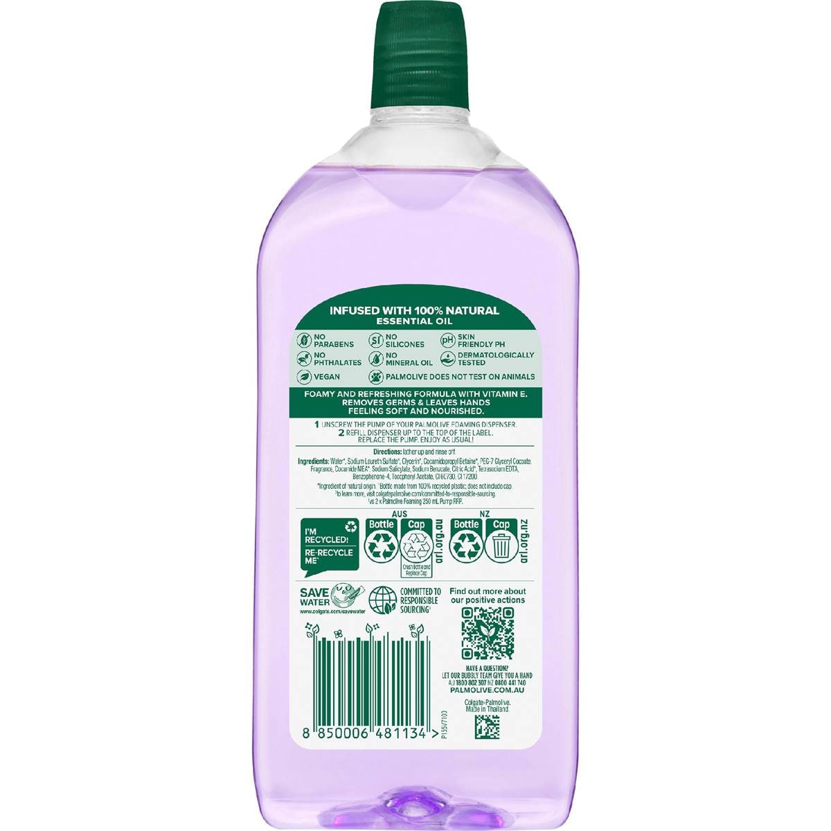 Palmolive Foaming Liquid Hand Wash Vanilla & Berry Refill 500ml