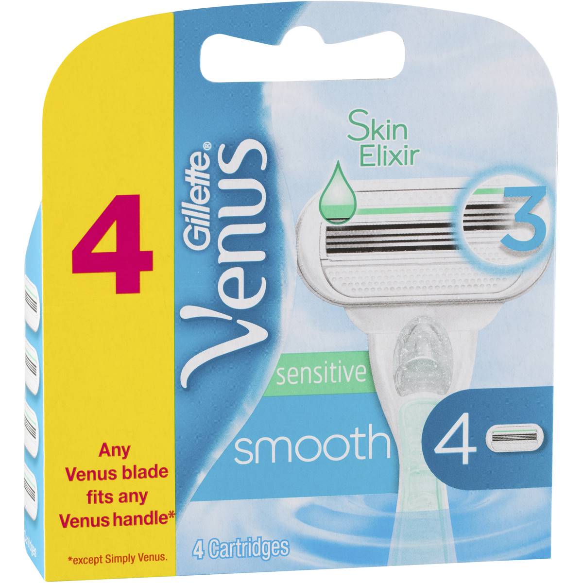 gillette venus 3 sensitive razor blades 4 pack