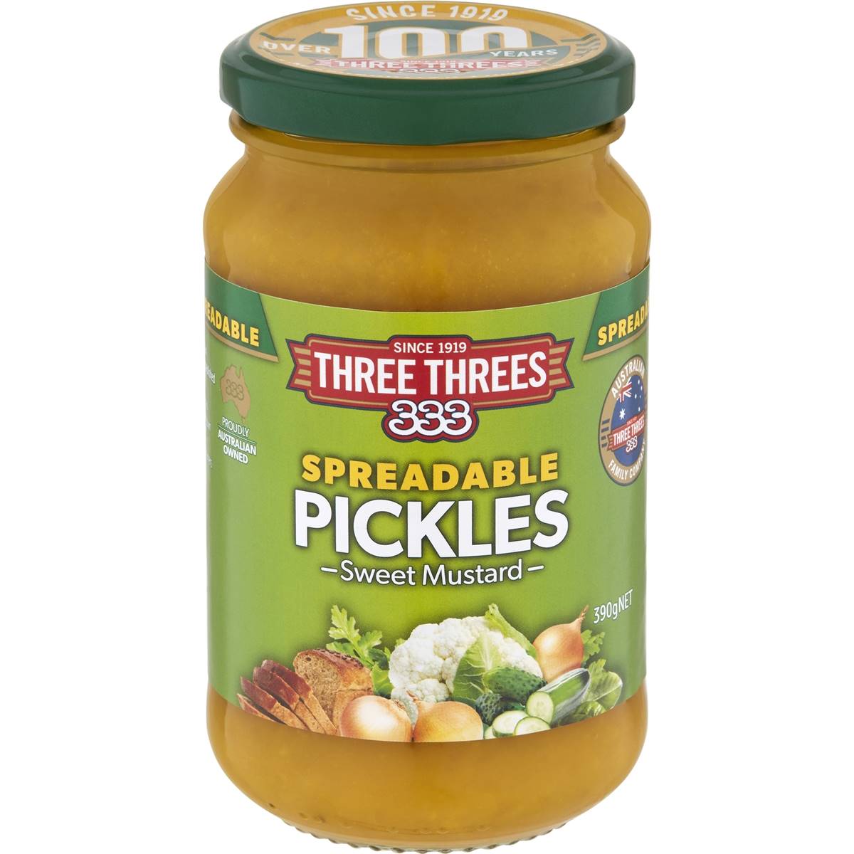 Three Threes Spreadable Sweet Mustard Pickles