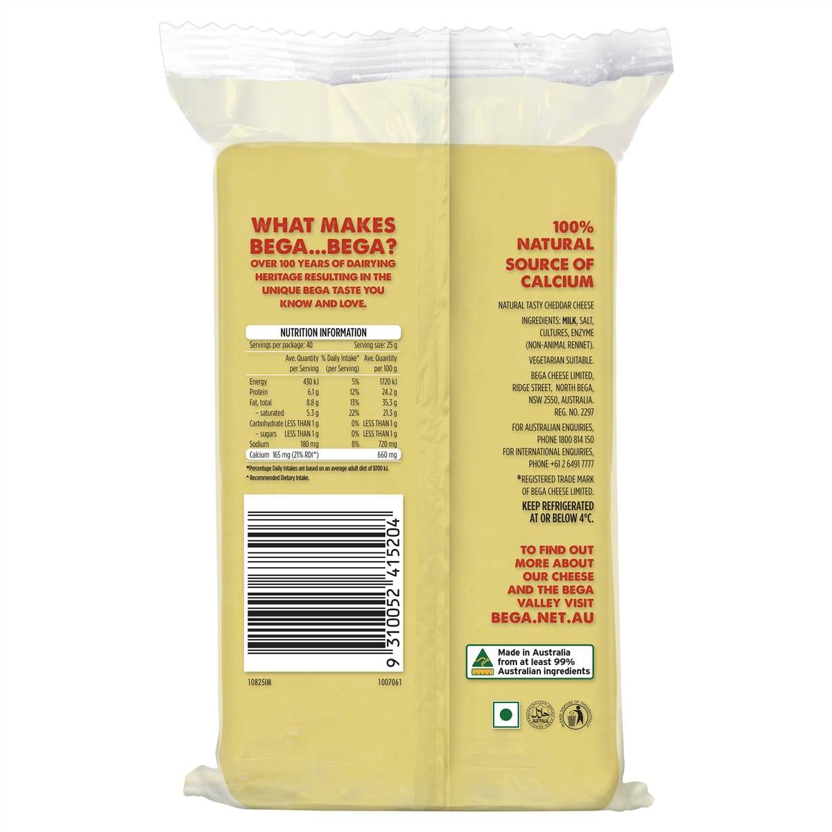 Bega Tasty Cheese 1kg Woolworths