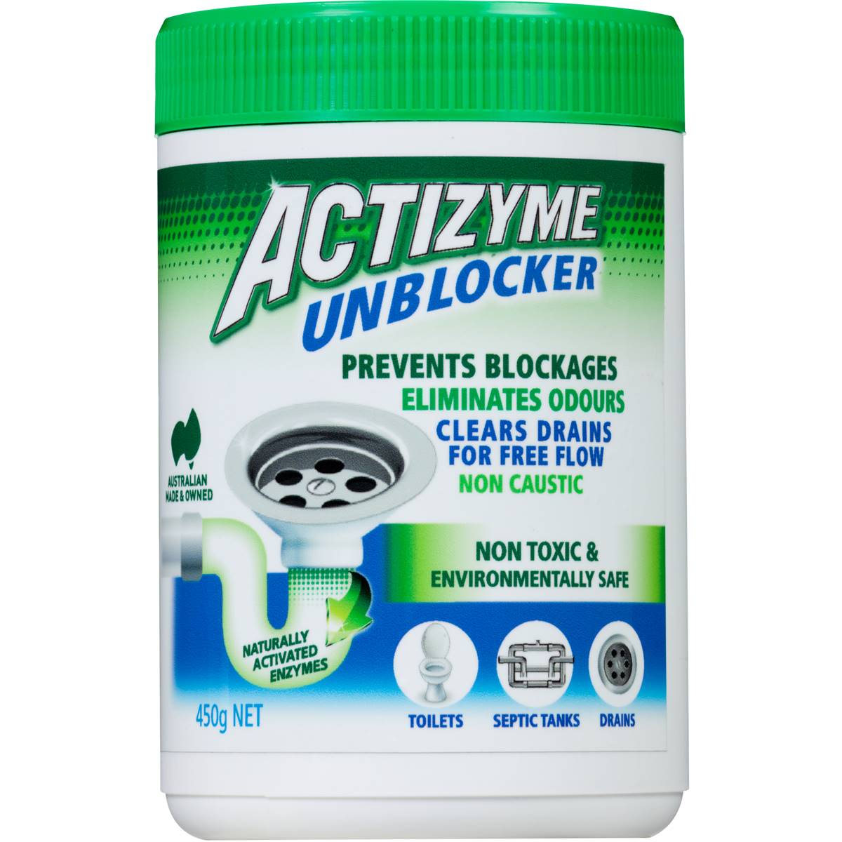 Actizyme Drain Cleaner Safe Pellet Natural 450g Woolworths