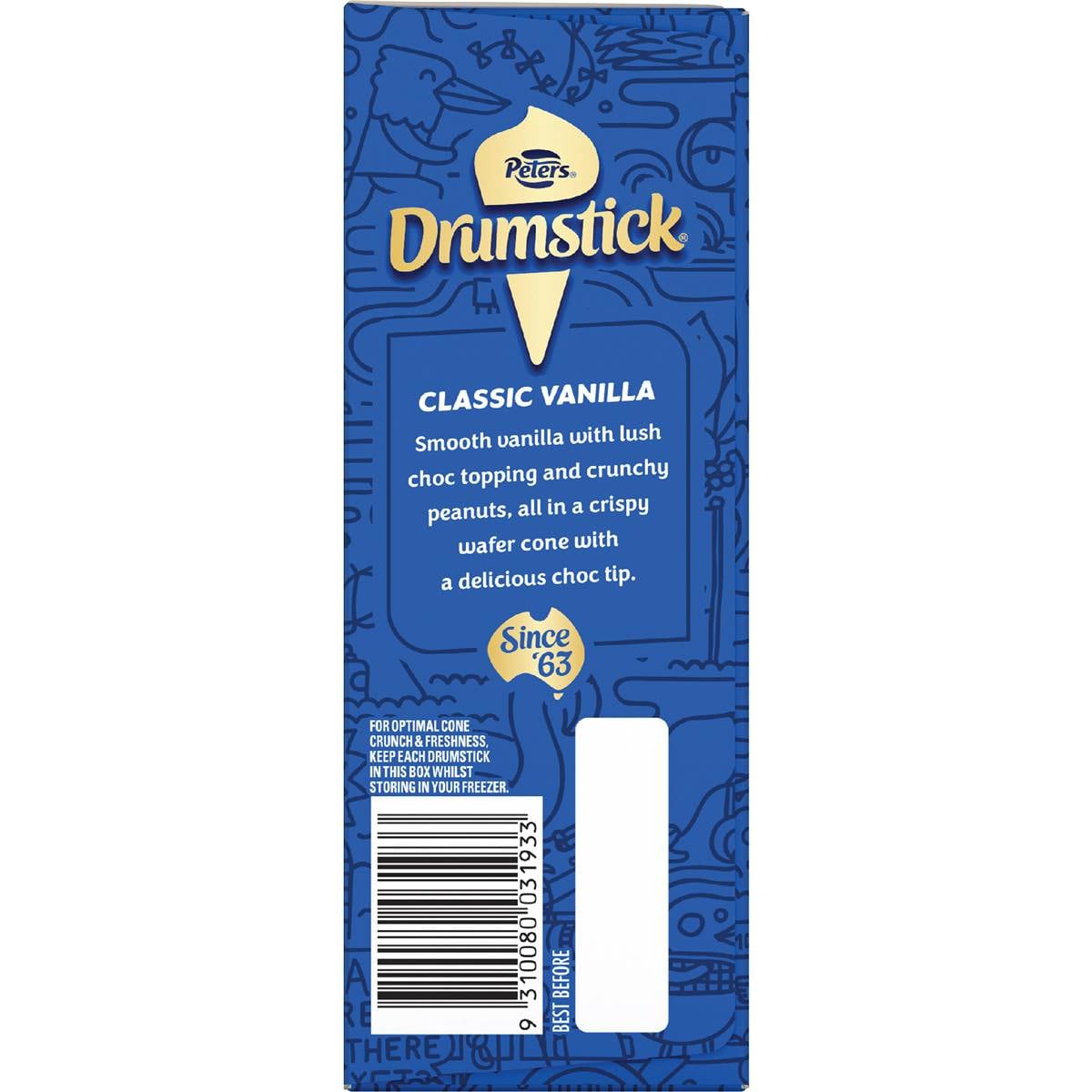 Peters Drumstick Ice Cream Vanilla 4pk 475ml Woolworths