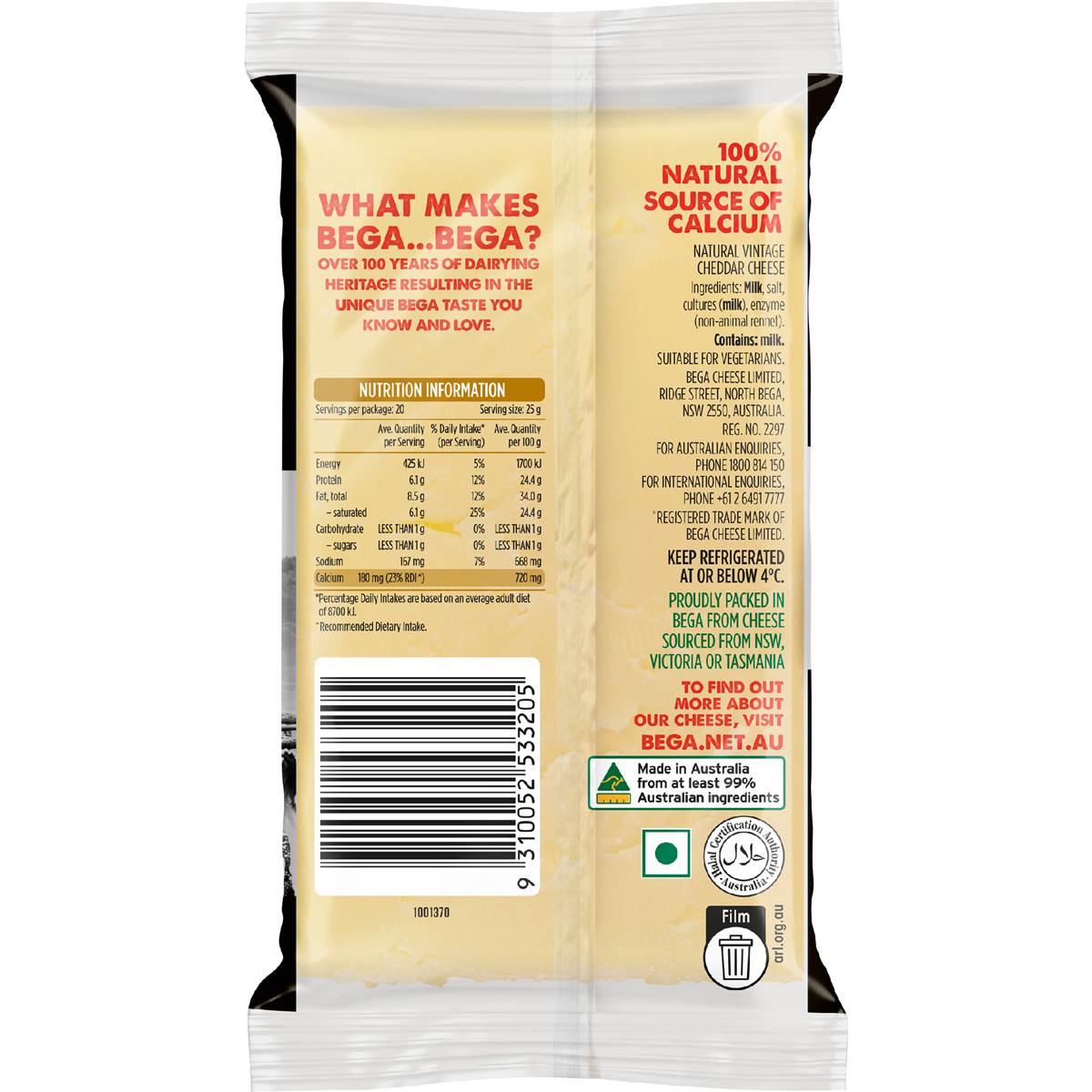 Bega Strong & Bitey Vintage Cheese 500g Woolworths