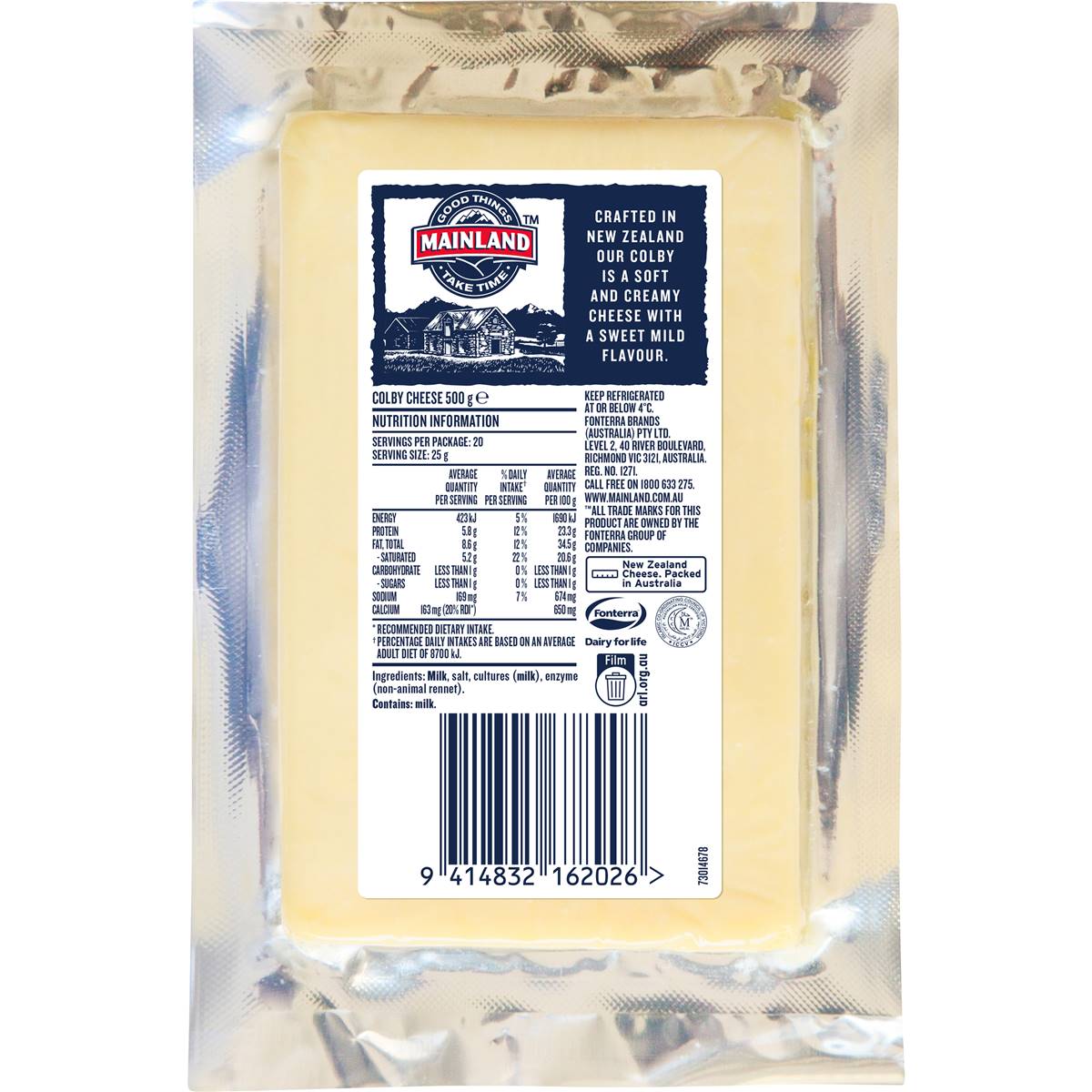 Mainland Colby Cheese 500g Woolworths