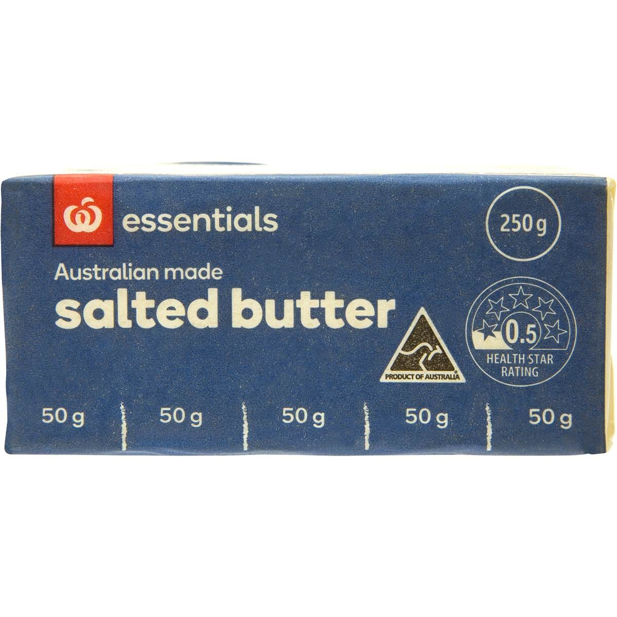 Essentials Australian Made Salted Butter 250g Woolworths