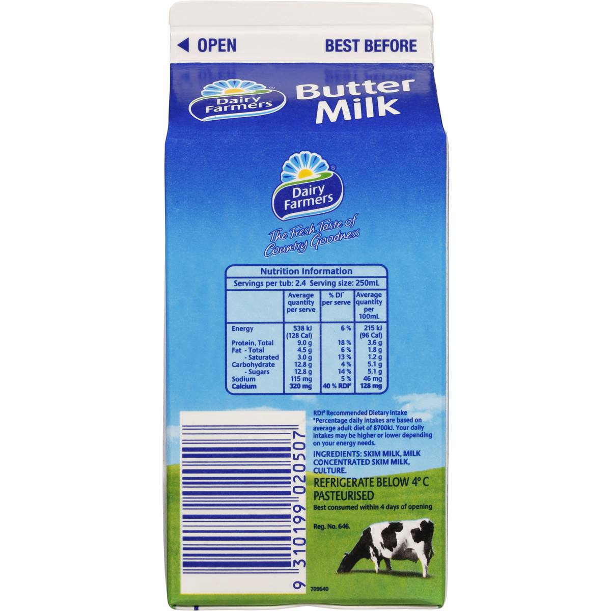 Dairy Farmers Buttermilk 600ml Woolworths