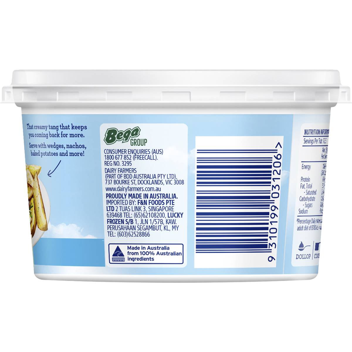 Dairy Farmers Light Sour Cream 250g Woolworths