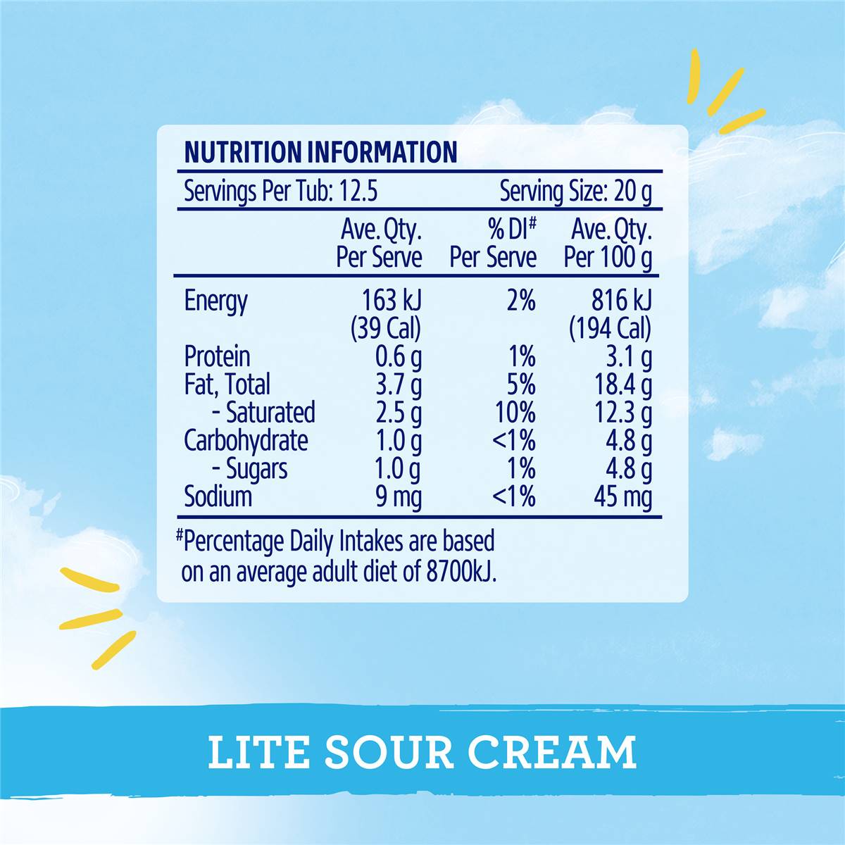 Dairy Farmers Light Sour Cream 250g 