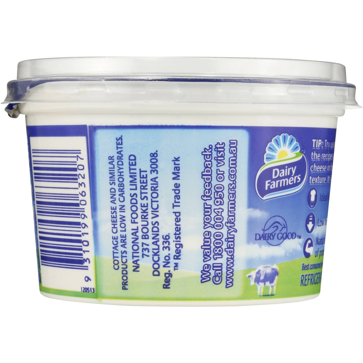 Dairy Farmers Natural Cottage Cheese 250g Woolworths