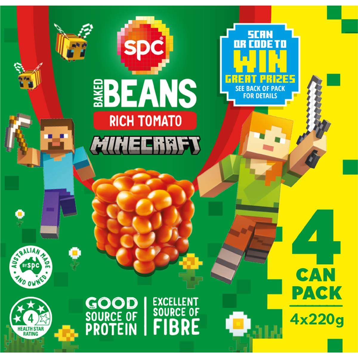 Spc Baked Beans Tomato Sauce 4x220g Woolworths