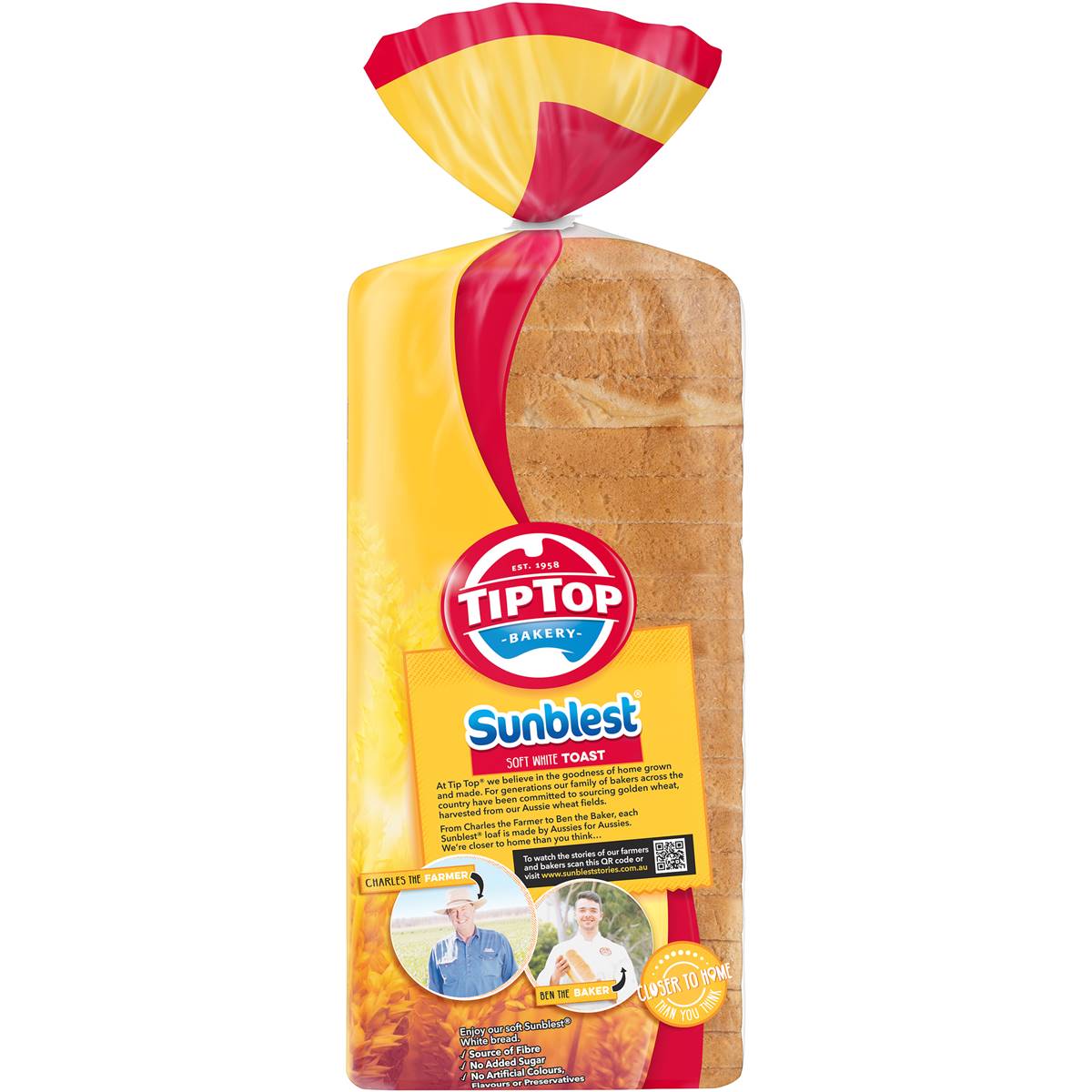 Tip Top Sunblest Soft White Toast Slice Bread Loaf 650g | Woolworths