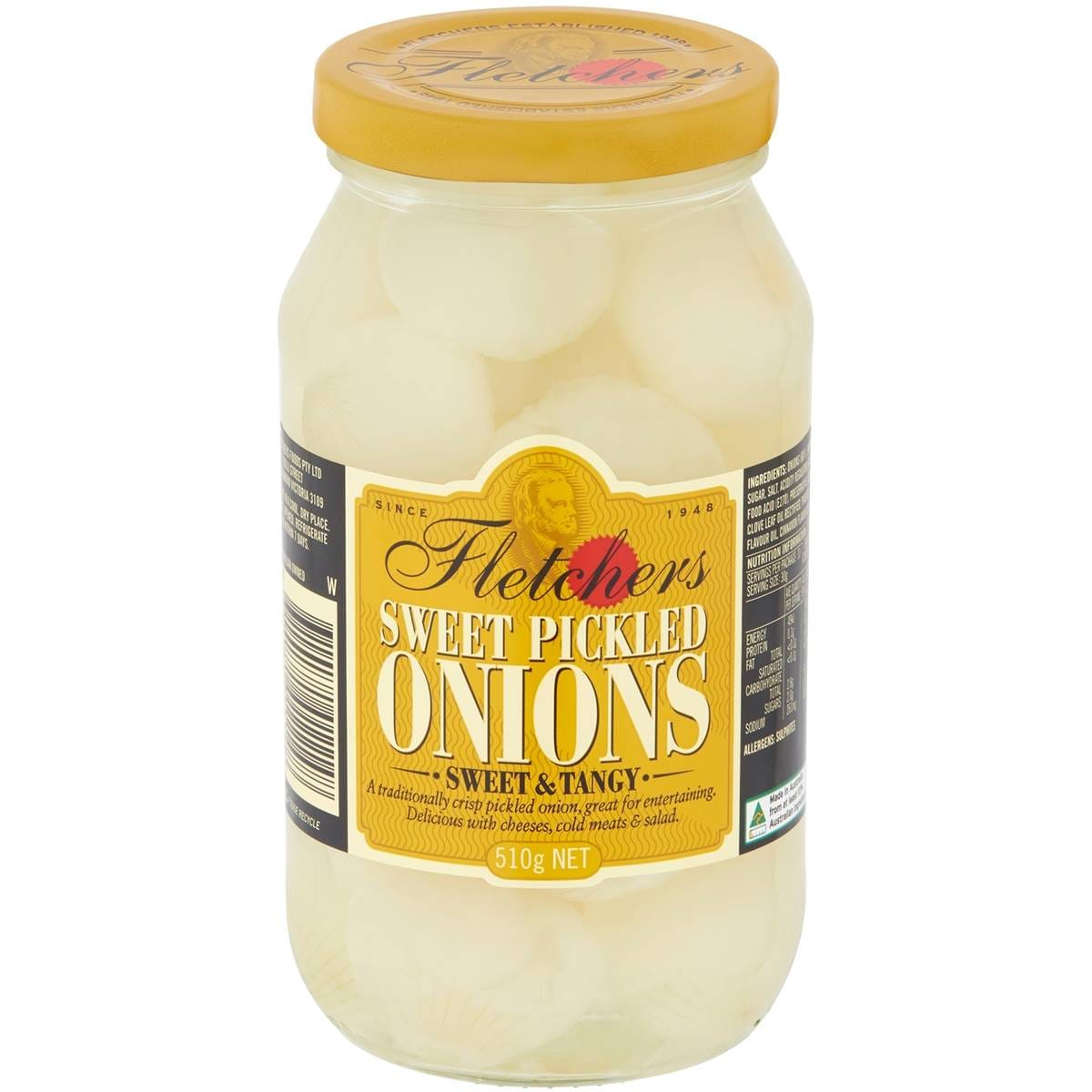 Fletchers Onions Pickled White 510g Woolworths
