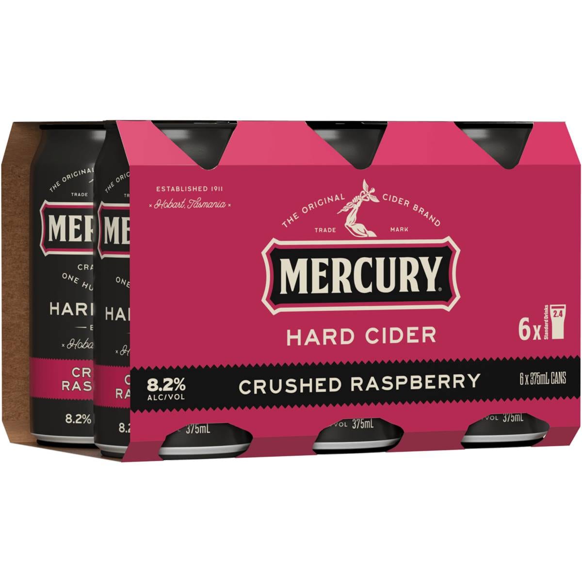 Mercury Hard Cider Crushed Raspberry Can 375ml Woolworths