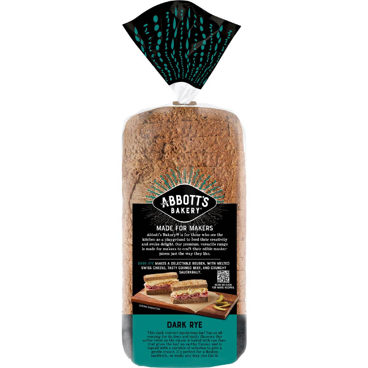 Abbott's Bakery Dark Rye Sandwich Slice Bread Loaf 700g Woolworths