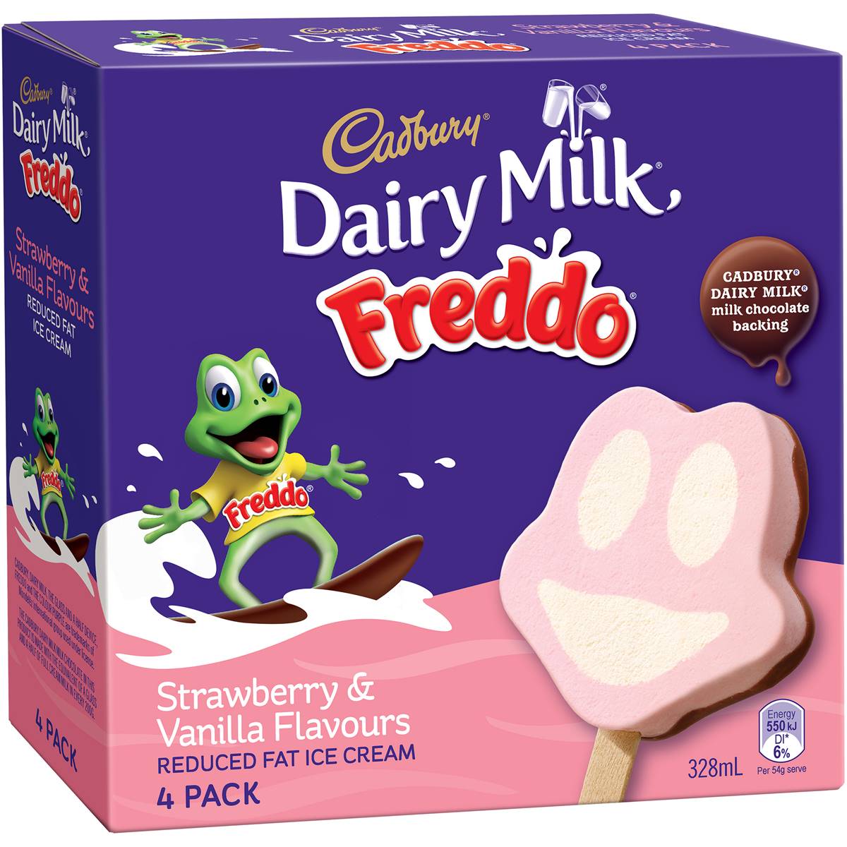 Cadbury Freddo Strawberry & Vanilla Ice Cream 4 Pack Woolworths