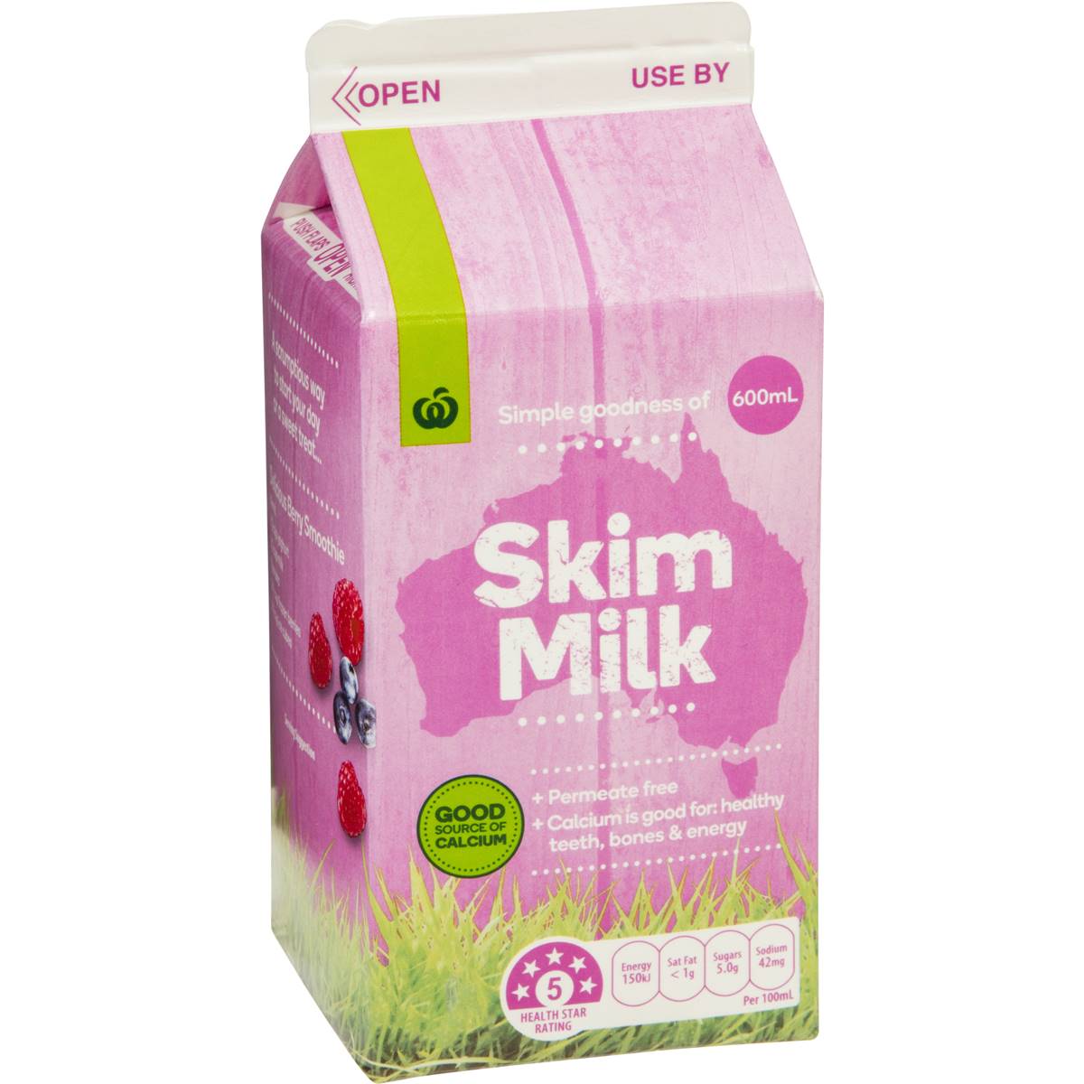 Woolworths Skim Milk 600ml Woolworths