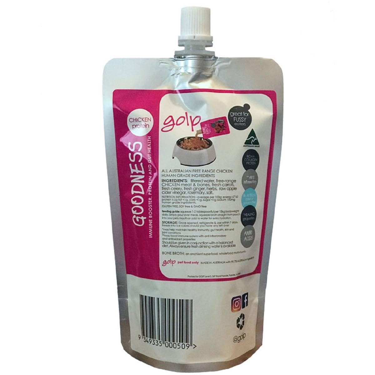 Golp Dog & Cat Bone Broth Chicken With Collagen Goodness 250g Woolworths