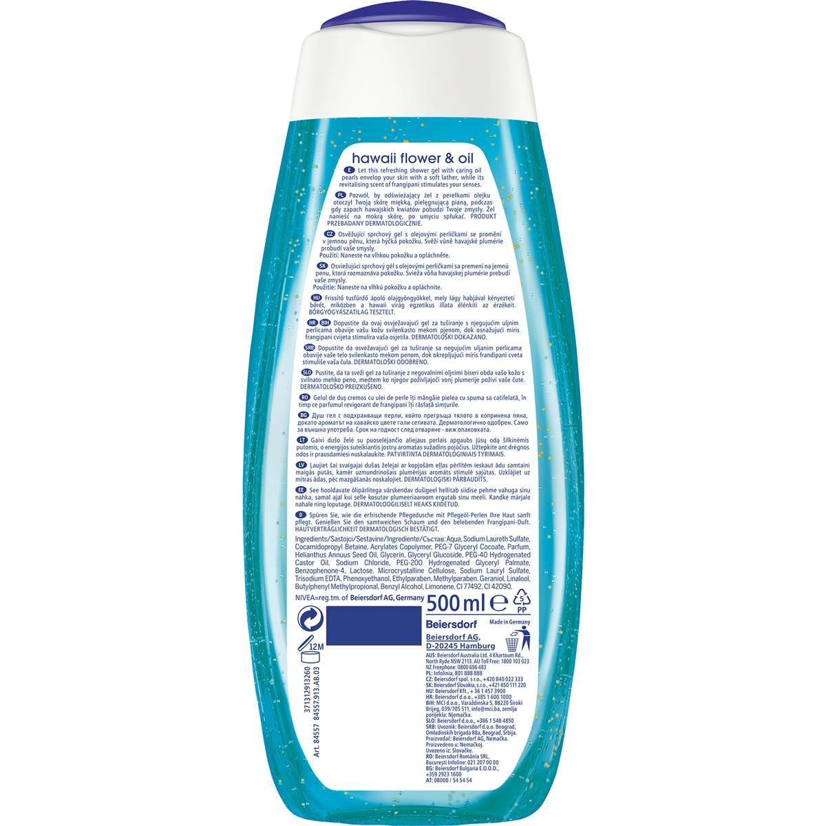 Nivea Hawaiian Flower & Oil Shower Gel & Body Wash 500ml Woolworths