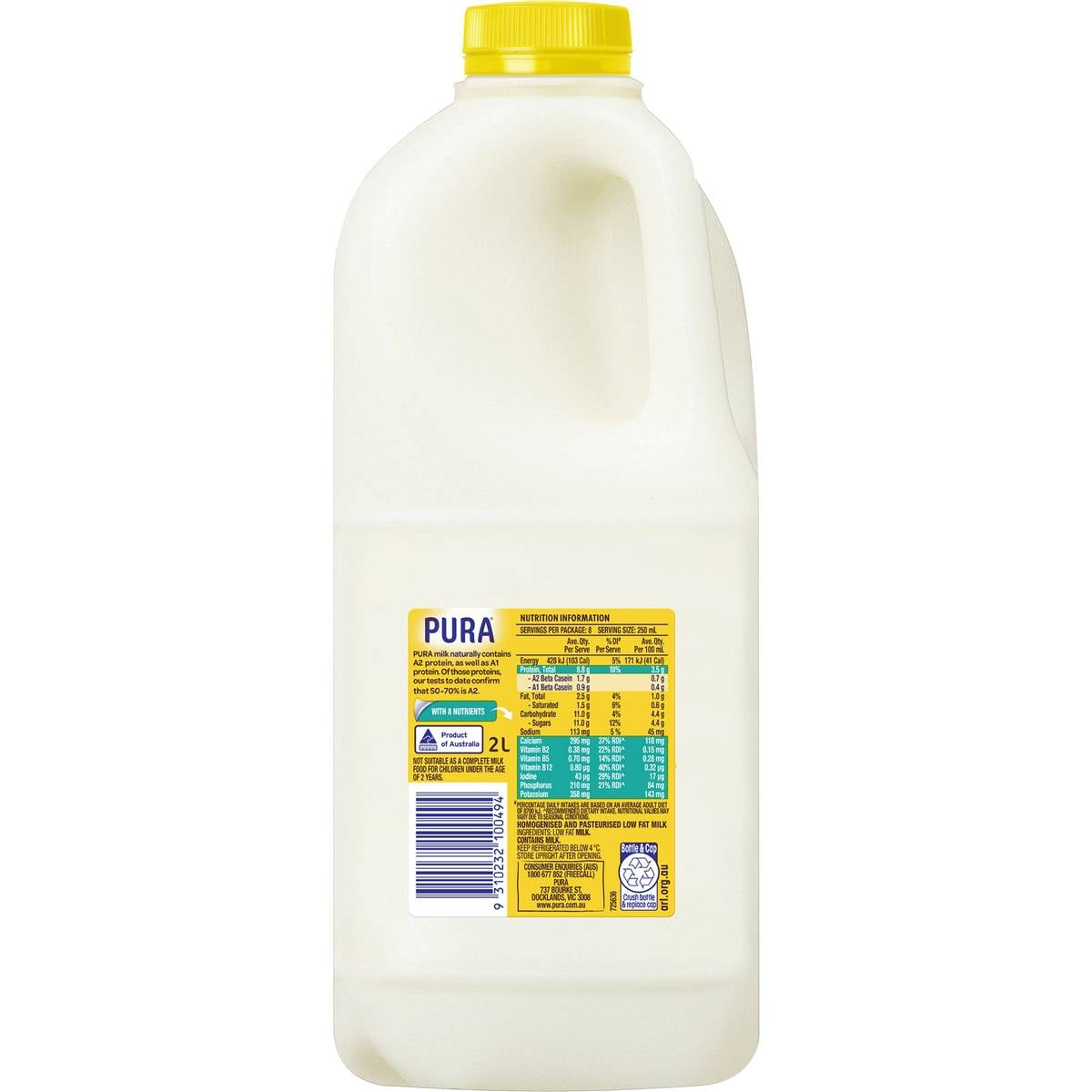 Pura Light Start Milk 2l Woolworths