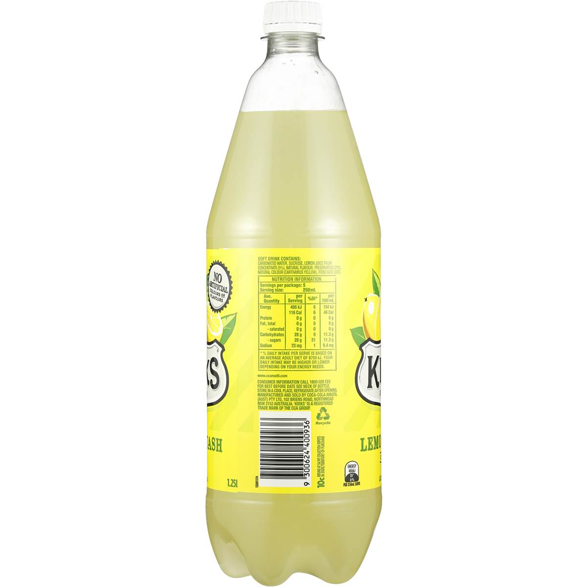 Kirks Lemon Squash Bottle 1.25l | Woolworths