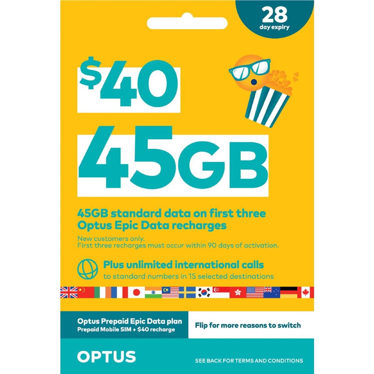 optus recharge $40