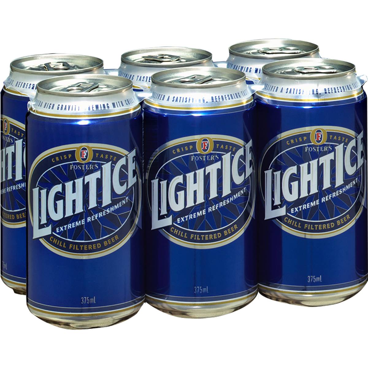 Foster's Light Ice Lager Cans 375ml X 6 Pack | Woolworths