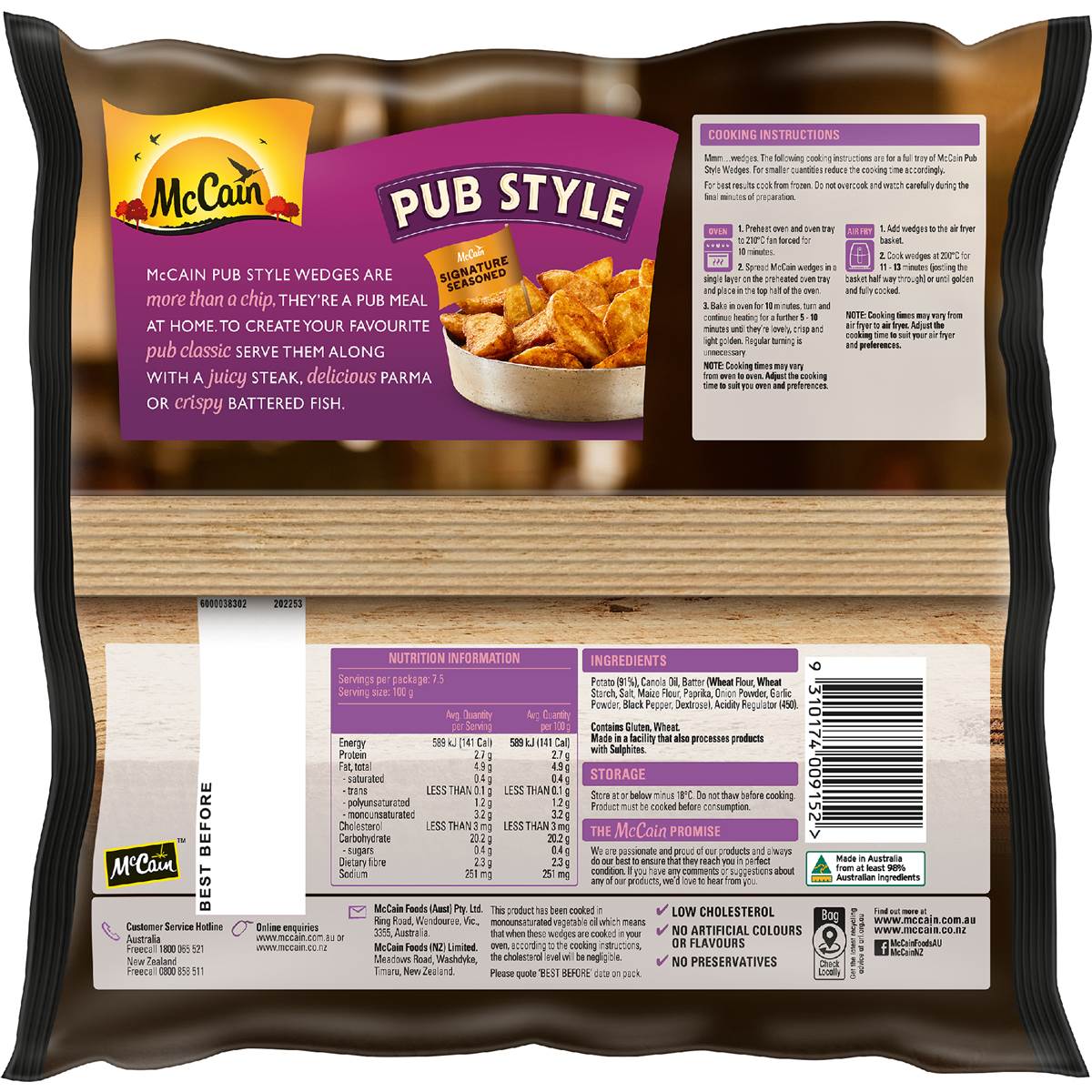 Mccain Potato Wedges Original 750g Woolworths