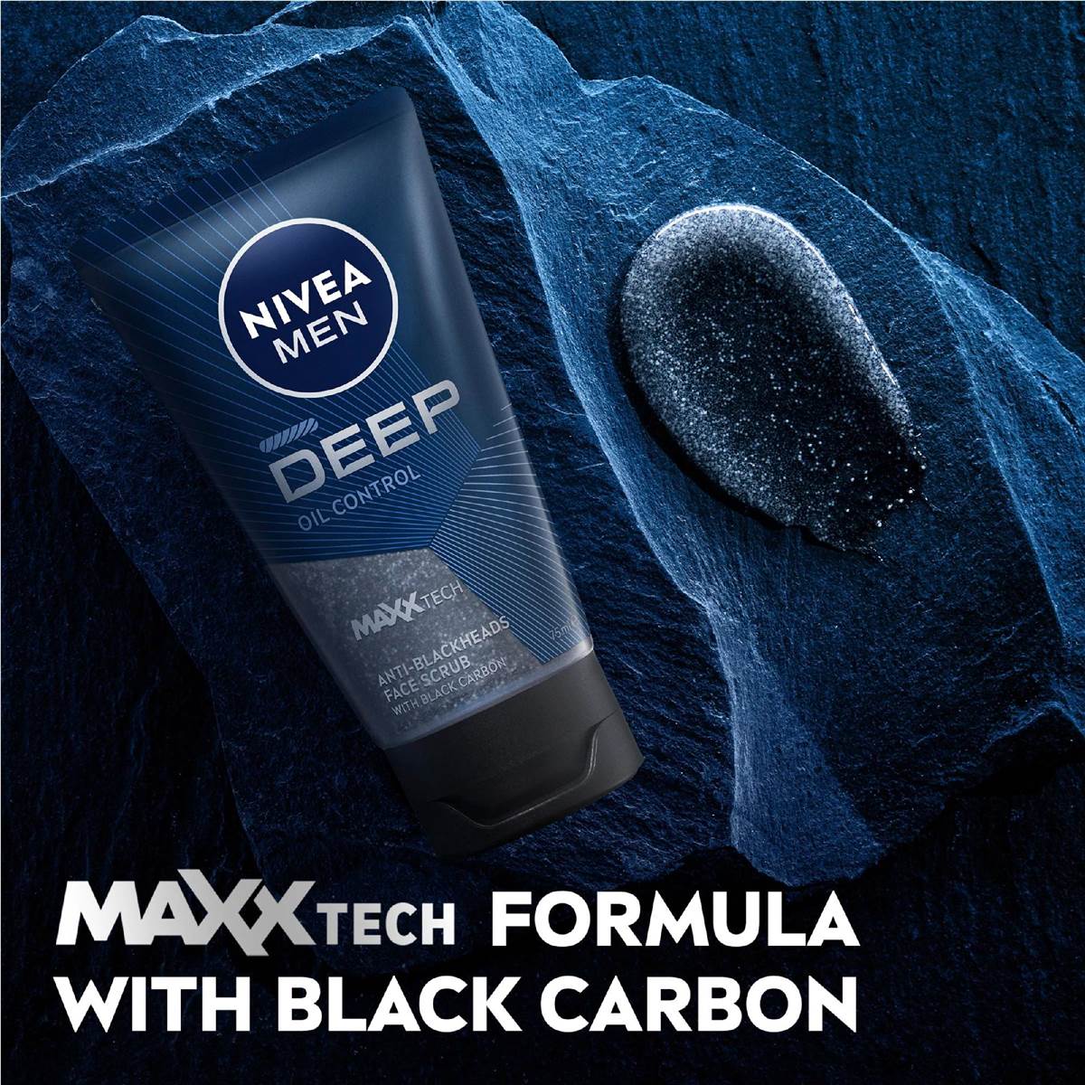 Nivea Men Deep Anti Blackhead Face Scrub With Charcoal 75ml Woolworths