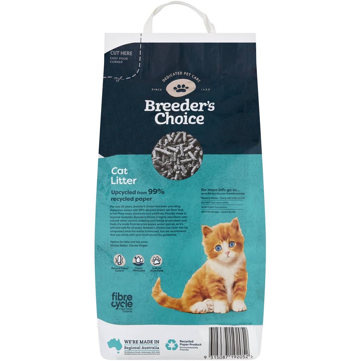 Breeders Choice Paper Cat Litter 15l | Woolworths