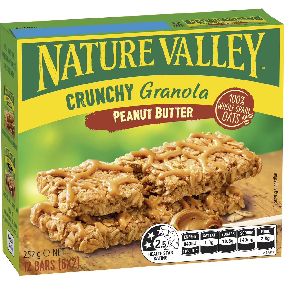 Nature Valley Crunchy Peanut Butter Granola Bars 6 Pack Woolworths