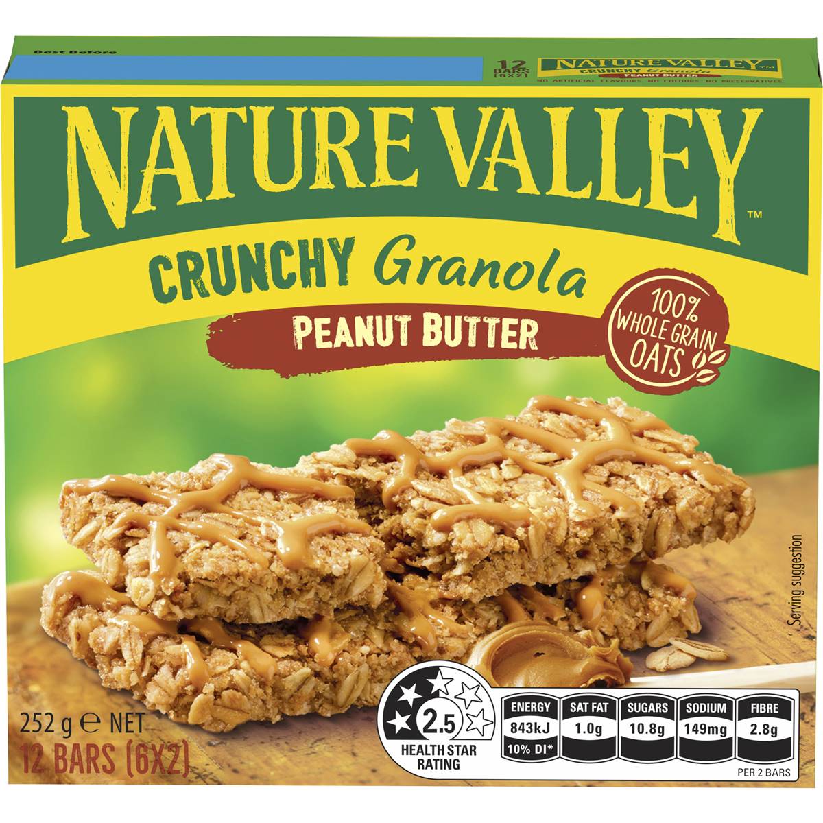 Nature Valley Crunchy Peanut Butter Granola Bars 6 Pack Woolworths