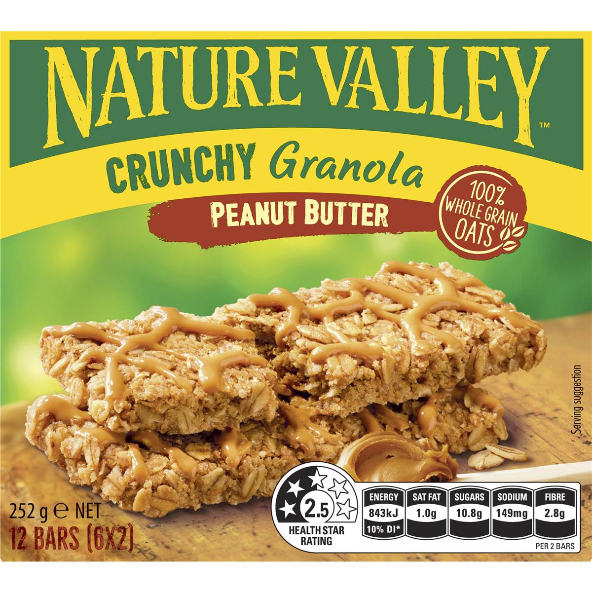 Nature Valley Crunchy Peanut Butter Granola Bars 6 Pack Woolworths