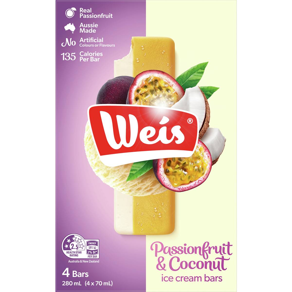 Weis Passionfruit Coconut Ice Cream Bars