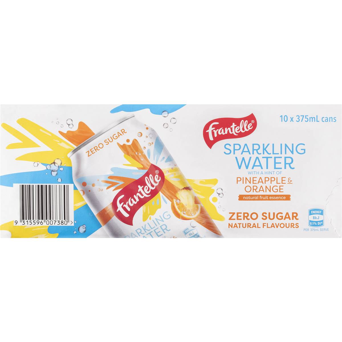 Frantelle Pineapple & Orange Sparkling Water 375ml X10 Pack Woolworths